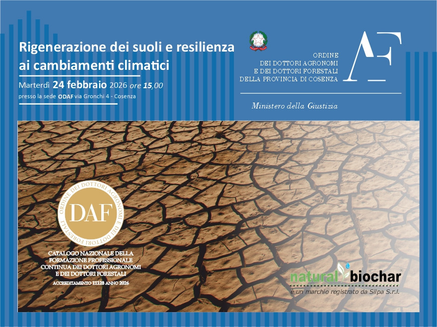 Incontro “Rigenerazione dei suoli e resilienza ai cambiamenti climatici” 24 Febbraio 2026